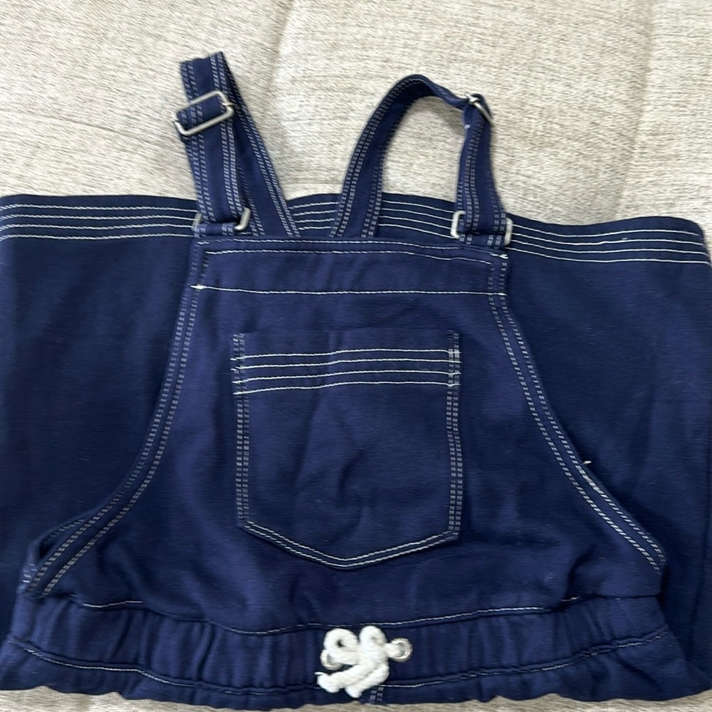 Girls Nautica fabric overall skirt LG 12/14